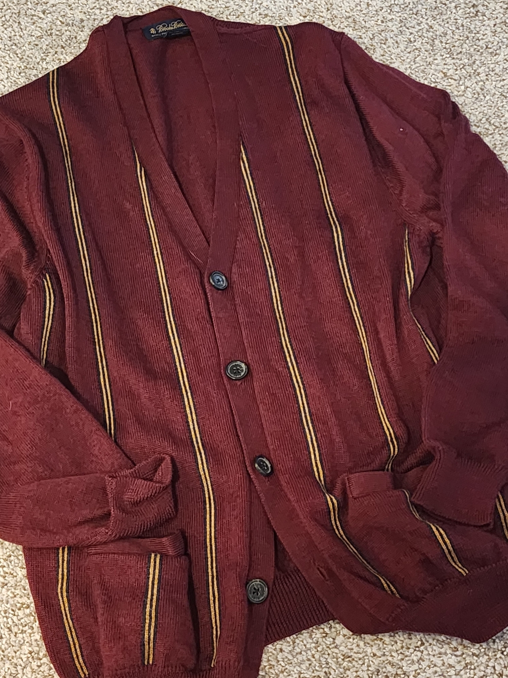 🍷VTG Brooks Brothers Cardigan. Merino Wool!!✨️ Eclectic Grandpa Preppy SKATER